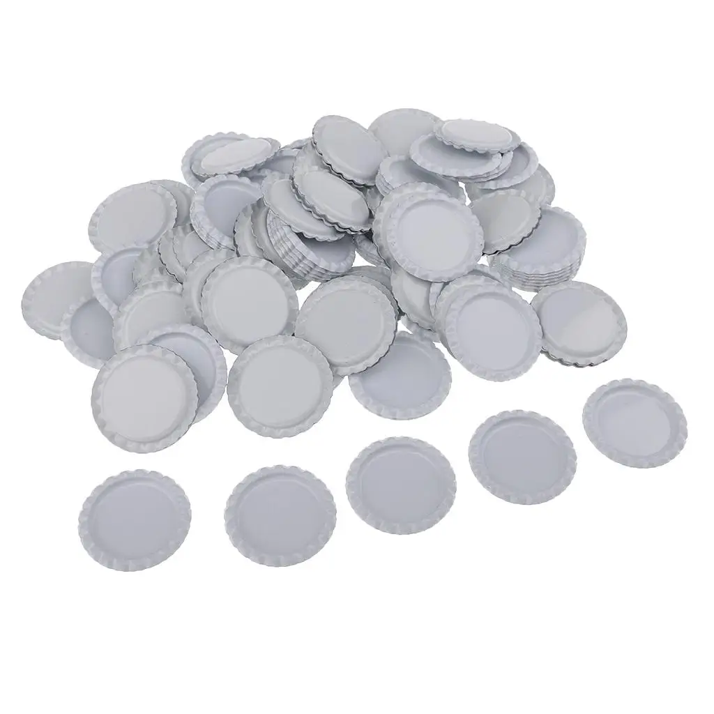 100x Colored Round Flattened Bottle Caps 25mm DIY Hairbow Crafts Hair Bows Necklace Jewelry Accessories