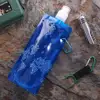 350ml/480ml Portable Ultralight Foldable Soft Water Bag Flask Bottle Outdoor Sport Hiking Camping Water Bag Folding Water Bucket 2
