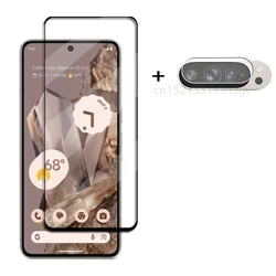 Premium Full Cover Tempered Glass Screen Protector with HD Clarity and Phone Lens Film - Pixel 9 ProXL (1 Glass and 1 Lens)