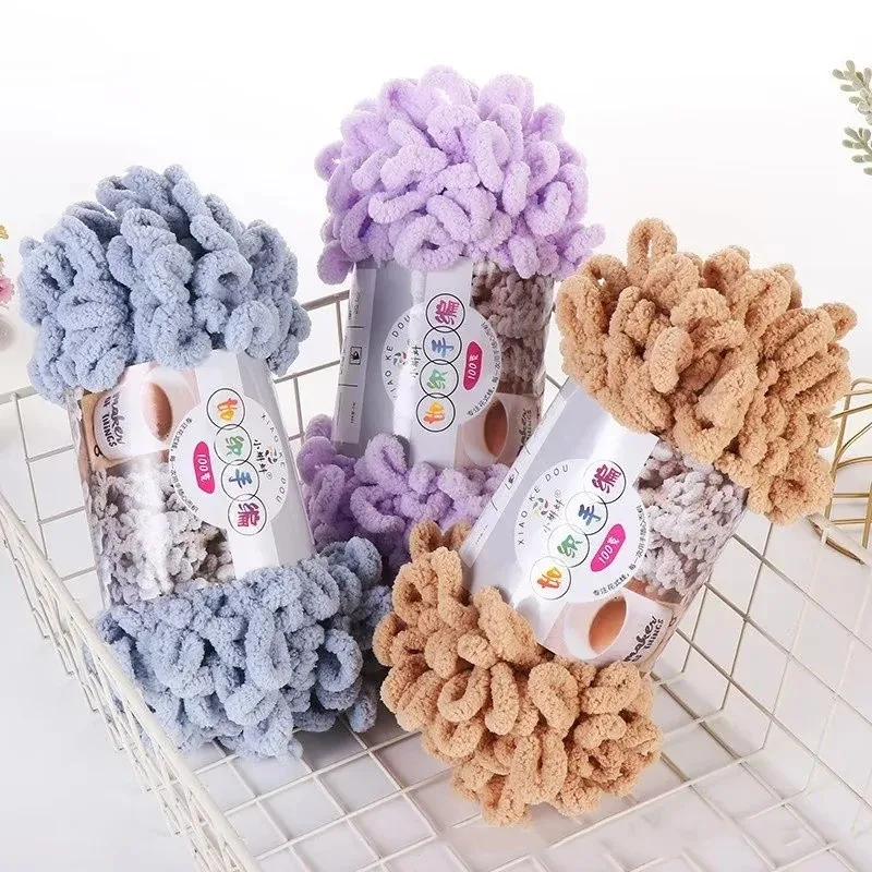 100g Finger Knitting Yarn Chenille Yarn Crochet Cotton Yarn Polyester Wool  Hand-knitted Blanket Mat Scarf
