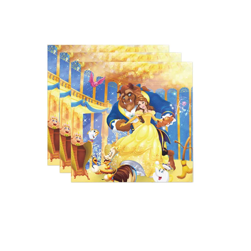 Disney Princess Beauty And The Beast Birthday Party Supplies Decor Tableware Cups Plate Balloon Tablecloth Banner Baby Shower