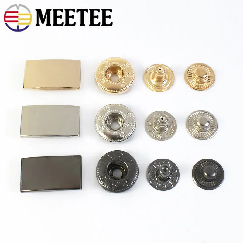 10/30Sets Meetee Metal Press Studs Snap Fastener Buttons for DIY Sewing