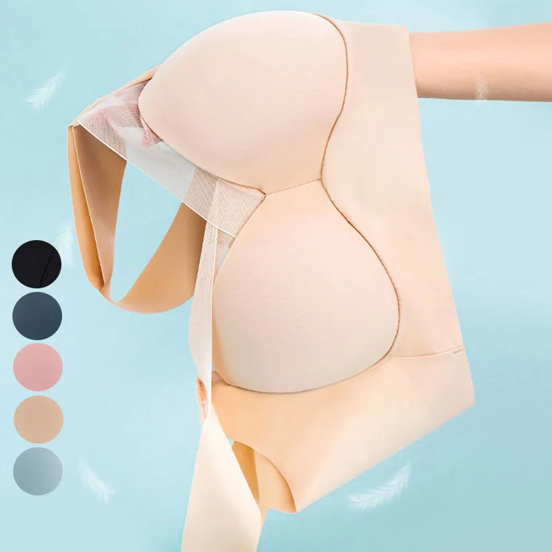 FINETOO Plus Size Sexy Top Seamless Bra Backless Push Up Women