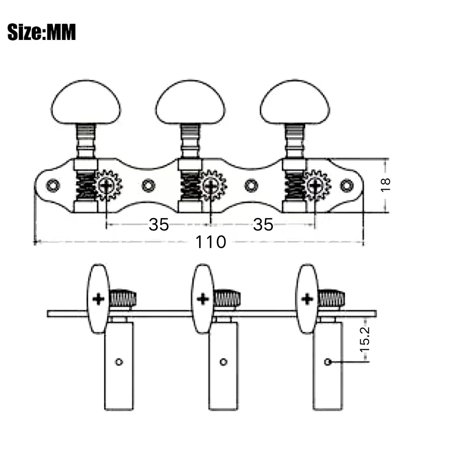 3R 3L Goldplatte klassische Gitarrensaiten Stimmwirbel Tasten Mechaniken Musikalische Teile – Detail 1