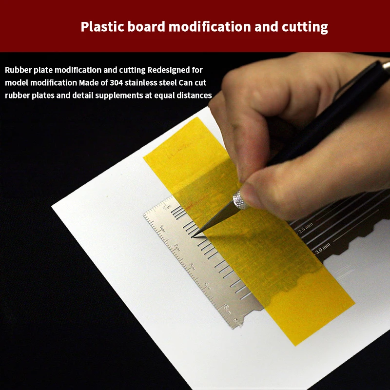Detailing Tool For Model Making Crafts & Sewing Precision Line Carving Tapered Template Ruler For Hobby Assembly Collectibles