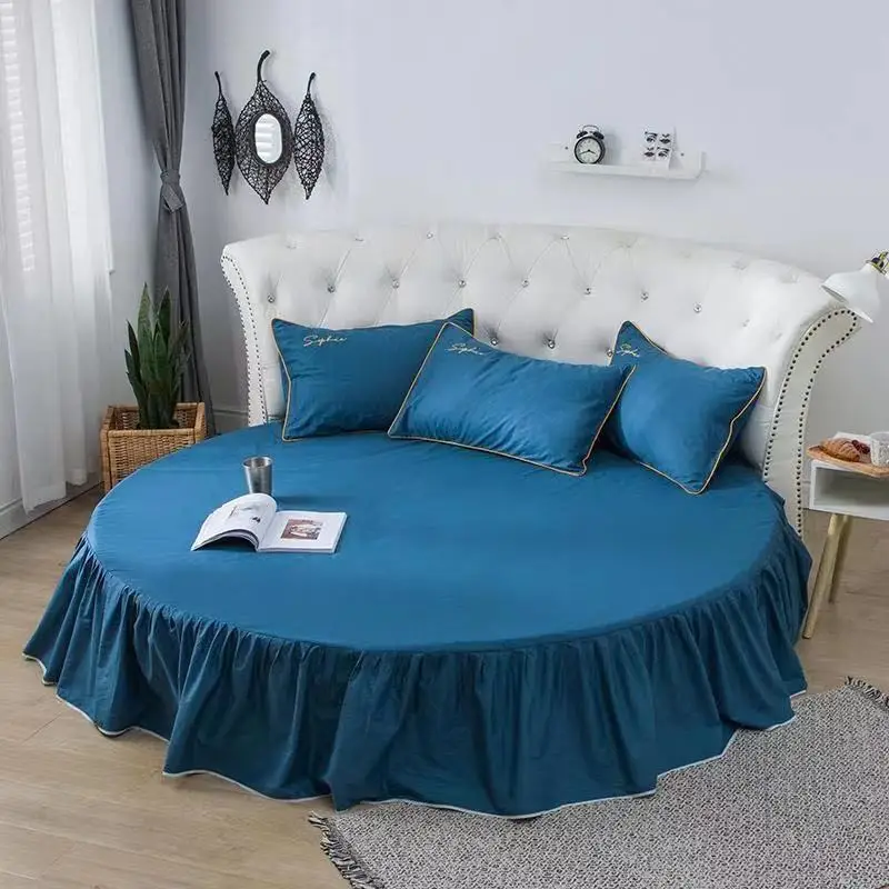 

Solid Color Round Bedspread - High Grade Pure Cotton Round Bed Sheet, 200cm Round Bed Sheet, No Pillowcase