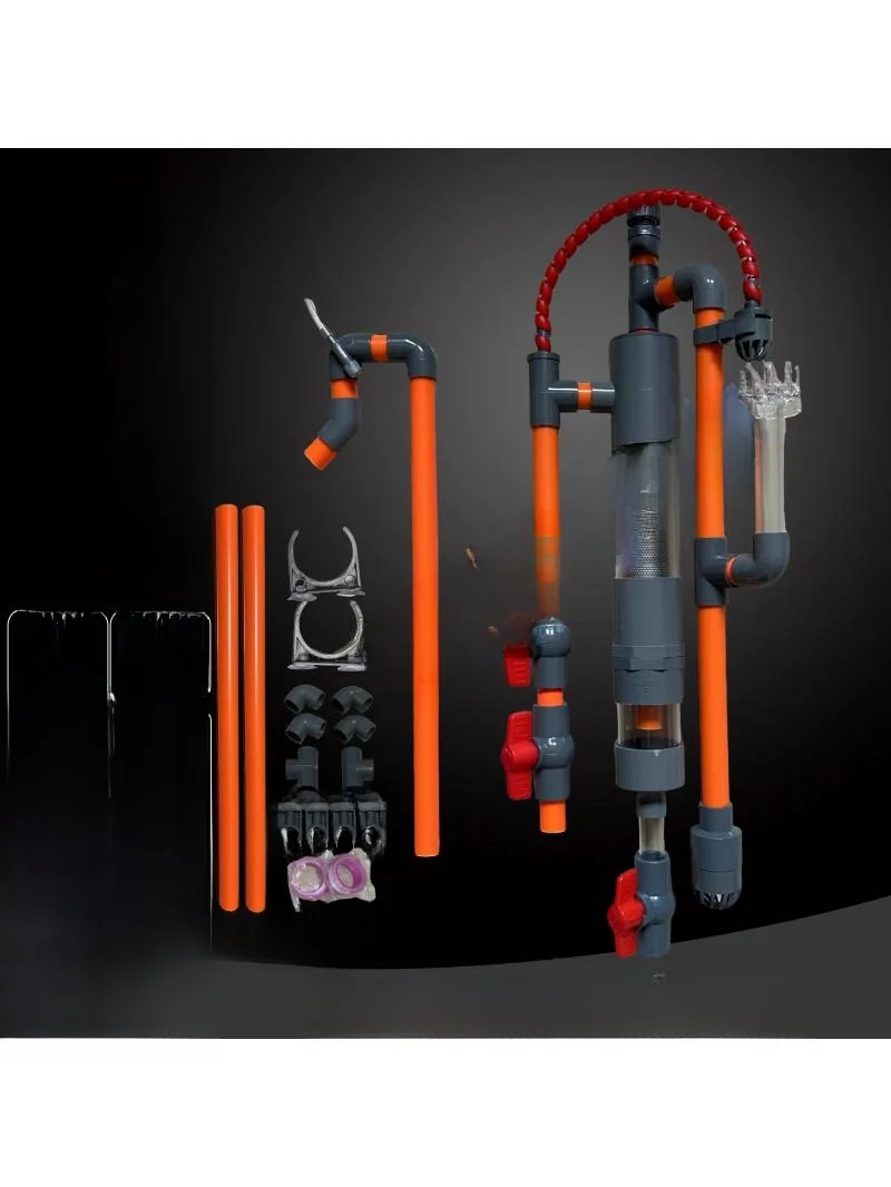 Non-Drilled Aquarium Siphon Filtration System Flu Tank Fi Excrement Separator Quiet PVC Material Home Use Large Fi Tank