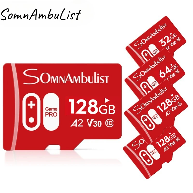 SomnAmbuList 마이크로 TF SD 카드 32GB 64GB 고속 클래스 10 실제 용량 128GB 미니 SD 메모리 카드 스마트폰용 TF 카드