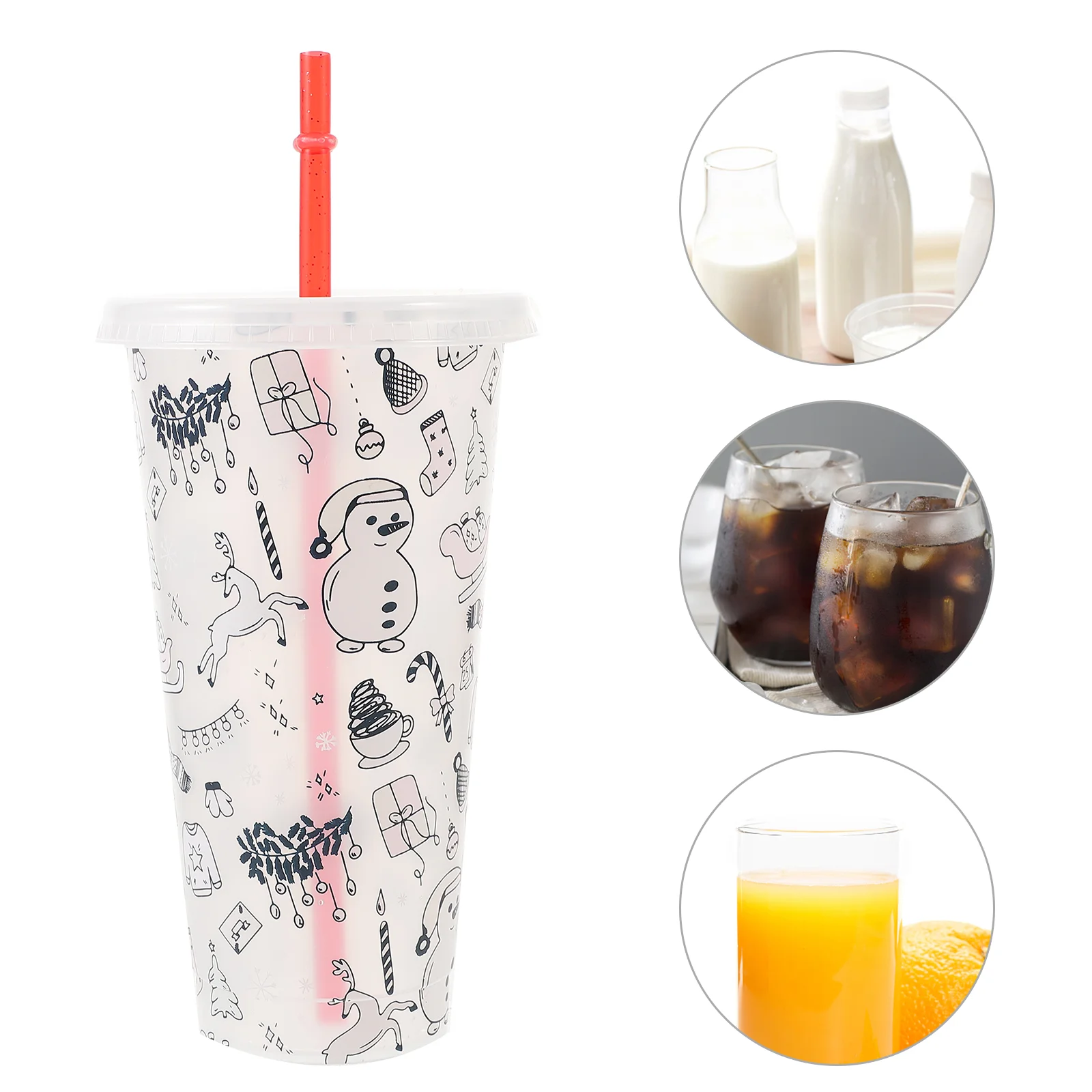 1 set Colorful Hard Straw CupsBubble Reusable Glitter Straws for Party Drinking Straight Travel