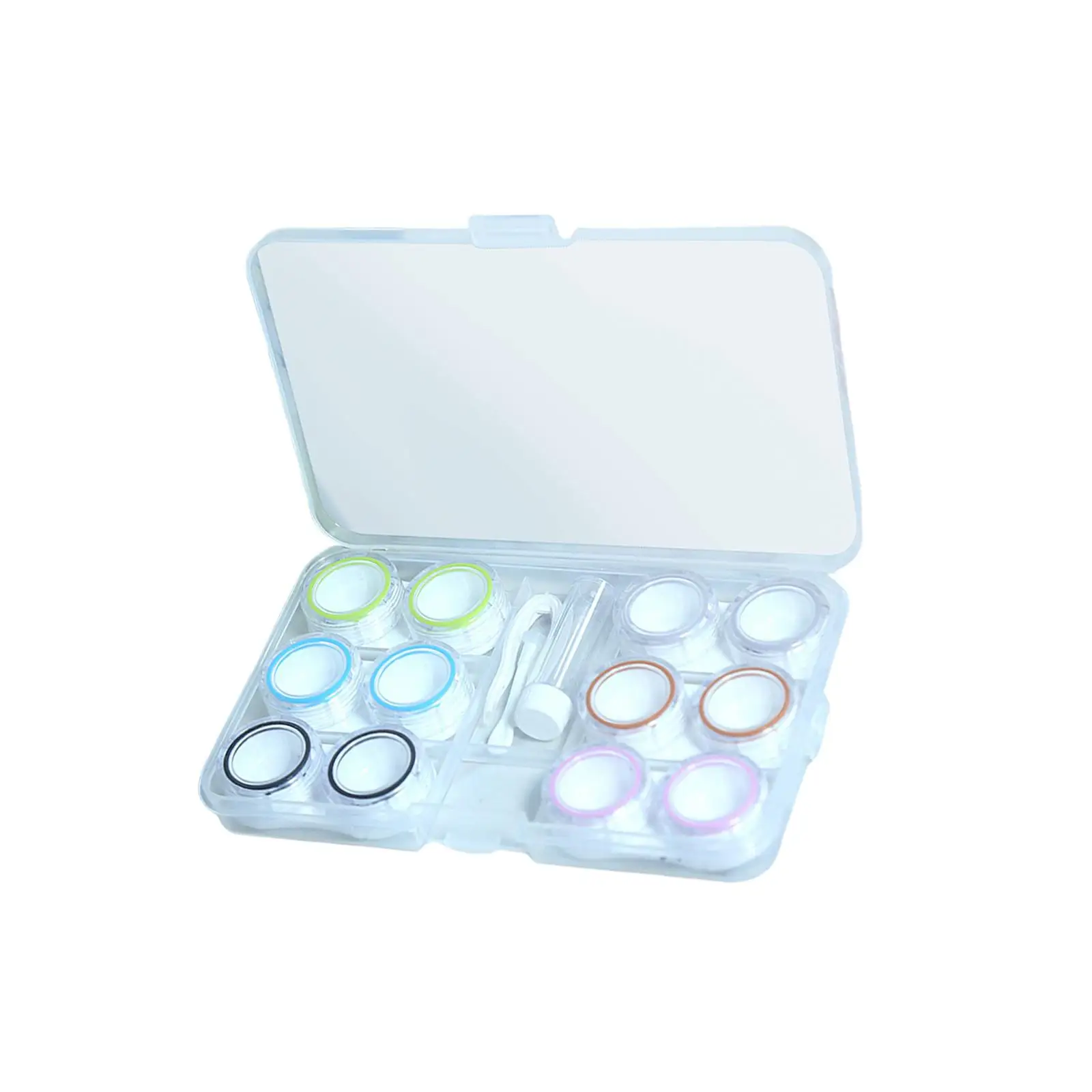 2-4pack Travel 6 Pairs Contact Lens Case Set Keeping Contact Lens Clean and