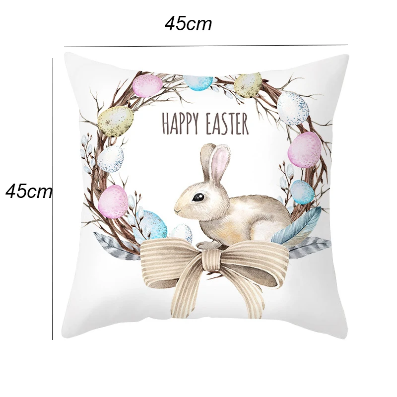 Home Decoration Cartoon Housing  Rabbit Easter  Polyester Pillow  Cushion   2