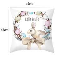 Home Decoration Cartoon Housing  Rabbit Easter  Polyester Pillow  Cushion   2