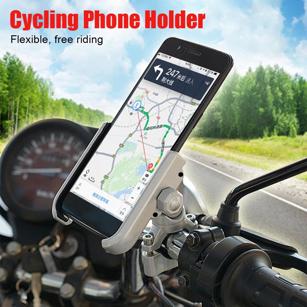 

Motorcycle Holder 4-6.6 inch Cell Phone Stand Aluminum Alloy Universal For DVR TPMS GPS Navigation Electric Bicycle Accessories