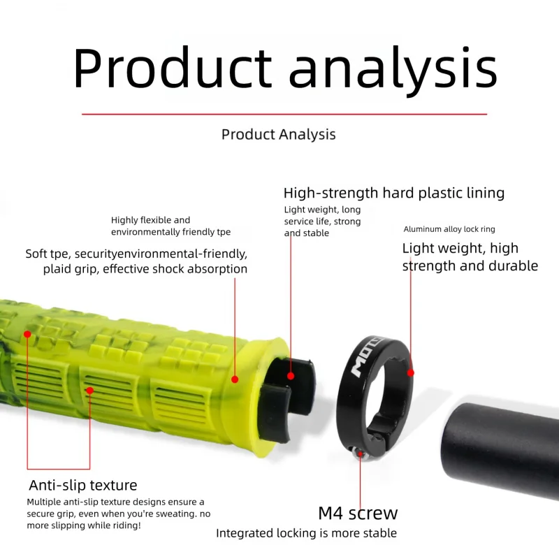 Dual Color Lock-On Anti-Slip Ergonomic Bike Handlebar Grips