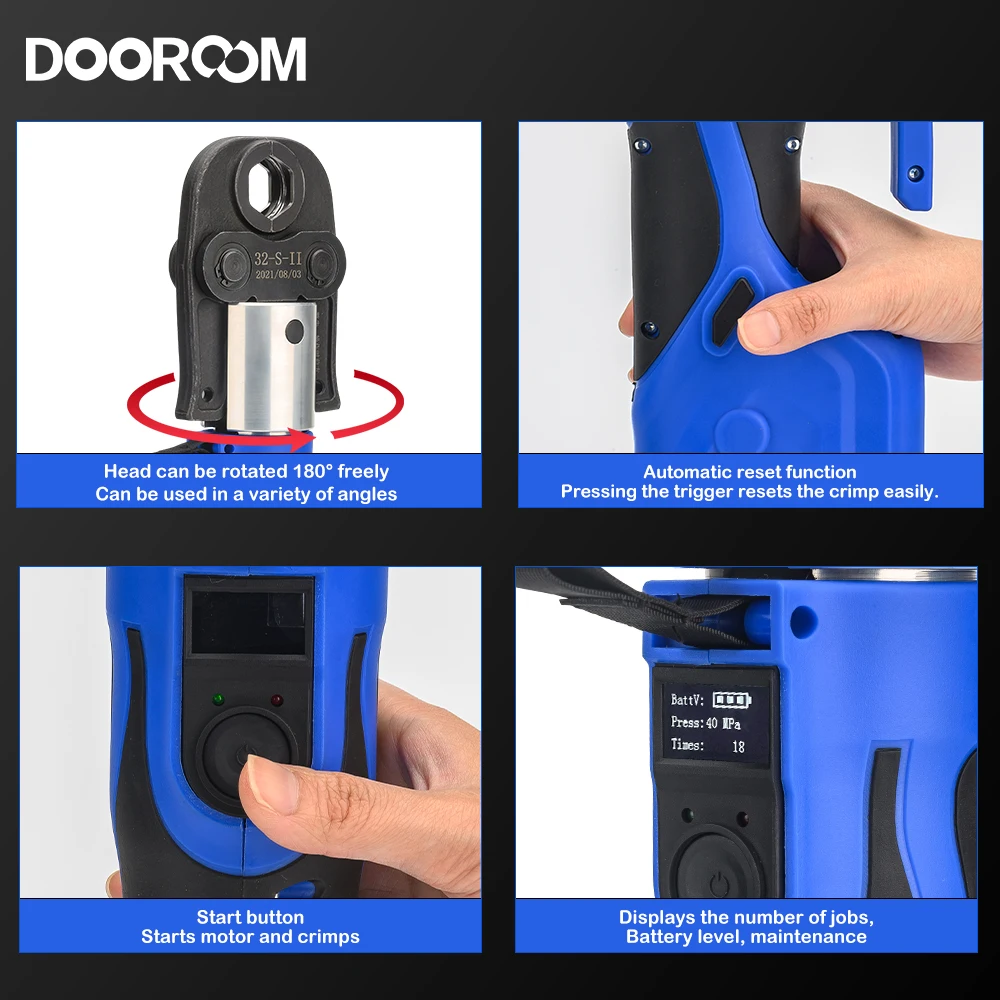 Electric Pipe Crimping Pliers Water Pipe Crimping Tool Ring Compression Charging Portable Clamp Stainless Steel Pressure Pliers 3