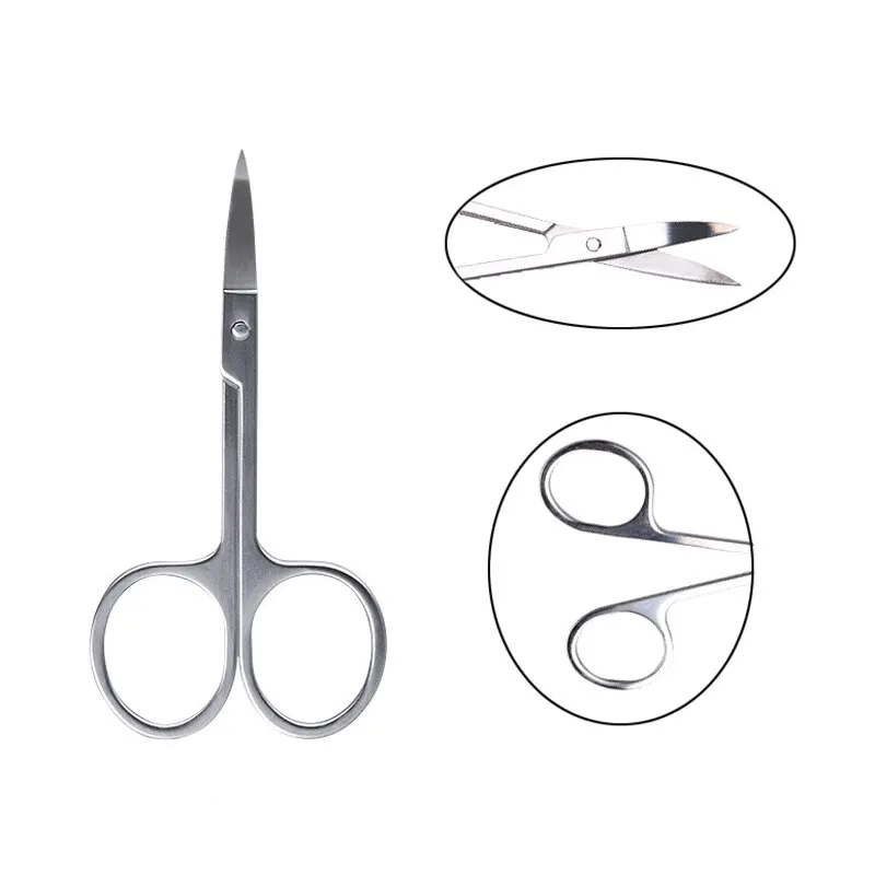 1 Pcs Professional Stainles Nails Eyebrow Nose Eyelash Cuticle Trimmer Epilator Scissor Manicure Tool Curved Pedicure Scissors 4