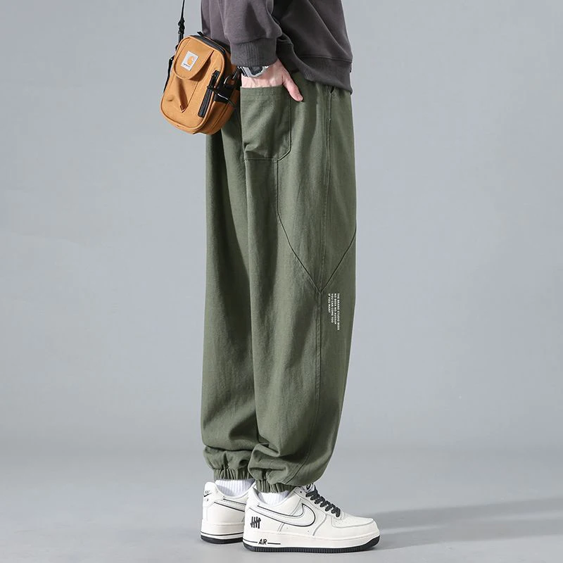 Spring Autumn Oversized Elastic Waist Loose Casual Letter Printing Pants Hombre Fashion All-match Sweatpants Men Sporty Trousers