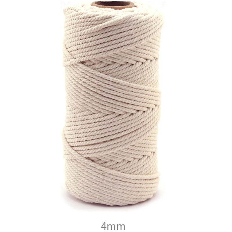 Macrame Cord 1/2/3/4/5/6mm 100m 100% Natural Cotton Cord Decorative Cotton  Craft Cord for Wall Hangings Tapestry Plant Hangers - AliExpress