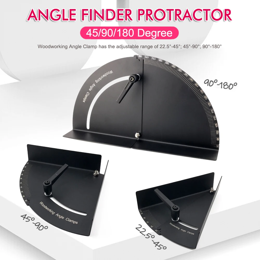 22.5&deg;-180&deg; Degree Adjustable Angle Finder Protractor Woodworking Angle Clamp Woodworking Stainless Steel Protractor
