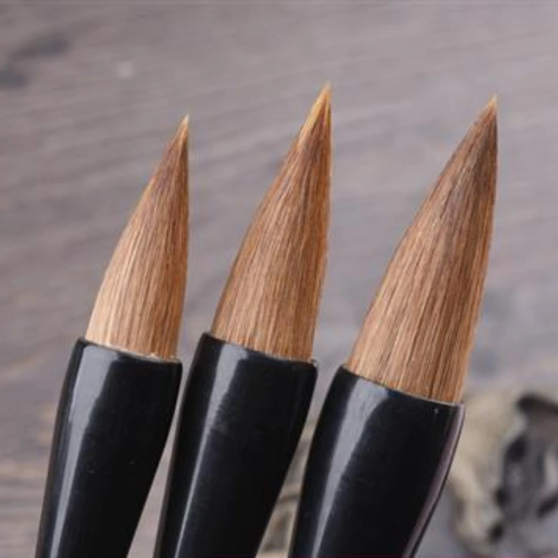 

Chinese Running Script Calligraphy Brush Pen Calligraphie Brush Short Weasel Hair Calligraphy Landscape Peony Ink Painting Brush