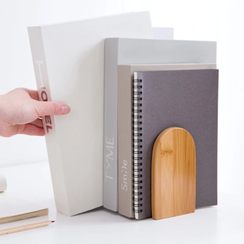 Nature Bamboo Desktop Organizer Bookends Book Ends Stand Holder Shelf Bookrack storage rack book display stand cube storage organizers