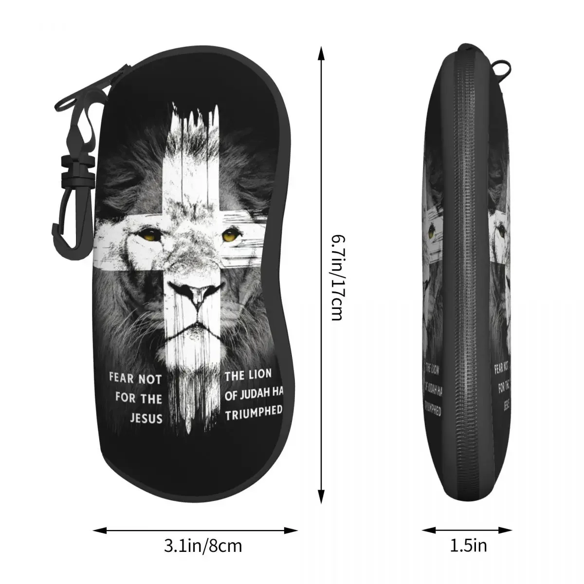 Lion Cross Jesus Christian Lord Shell Eyeglasses Protector Cases Cool Sunglass Case Judah Christian Faith Glasses Bag