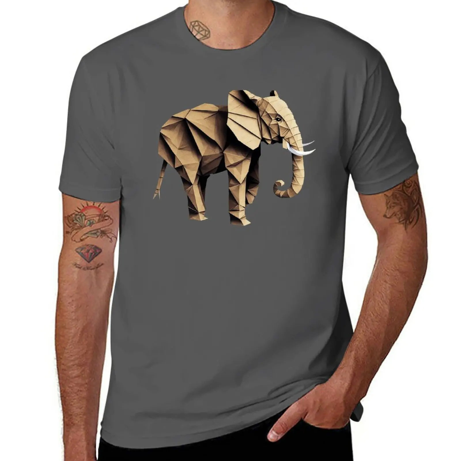 

New Impressive African origami elephant T-Shirt kawaii clothes aesthetic clothes mens t shirts pack