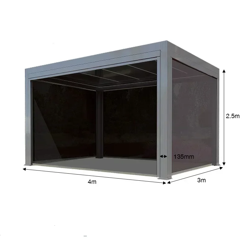 

Уличная беседка для двора, сада из алюминиевого сплава, маленький павильон, садовый наружный зонт от солнца, навесной тент для досуга