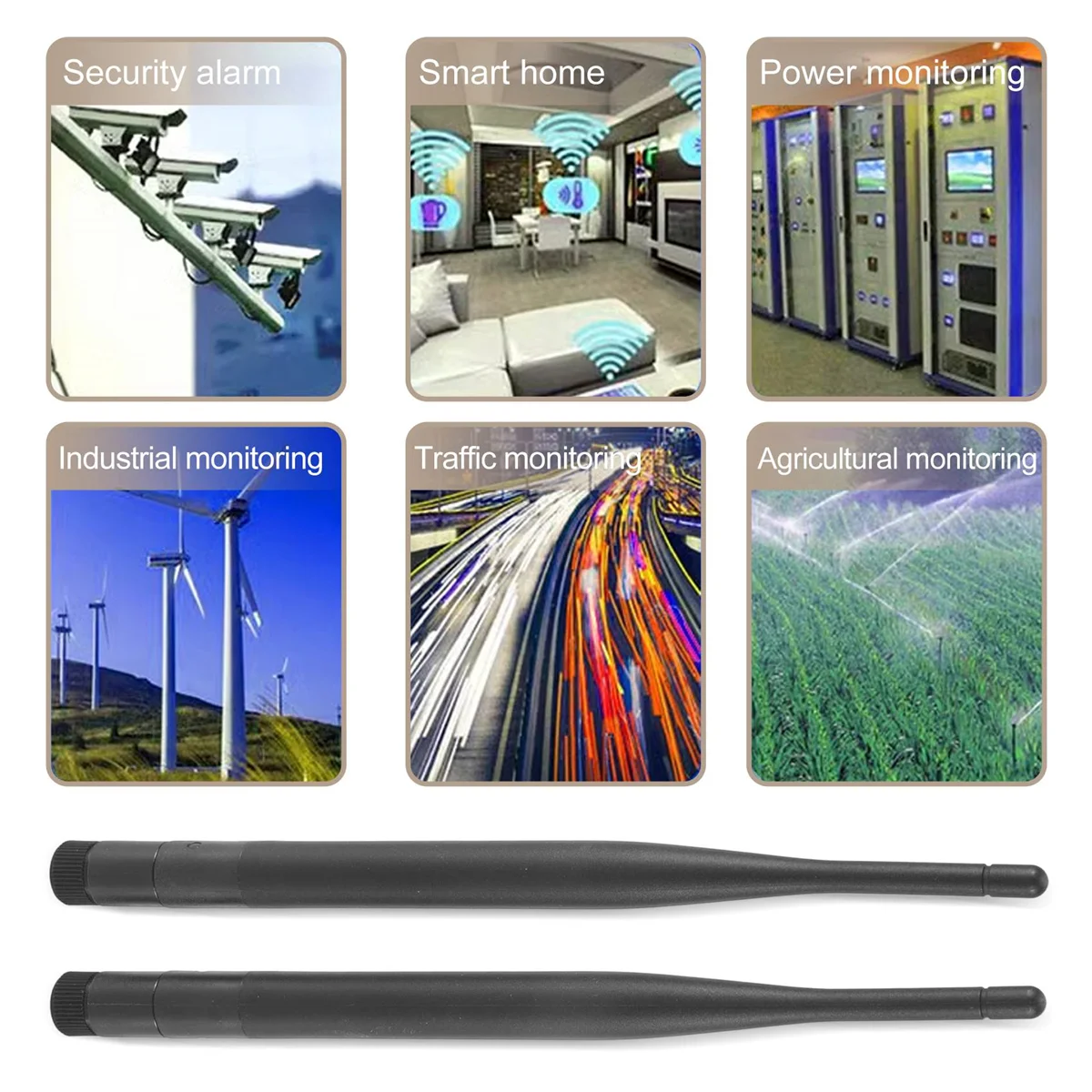 Signal Booster Antenna 2 x 6dBi 2.4GHz 5GHz Dual Band WiFi RP-SMA Antenna + 2 x 35cm U.fl / IPEX Cable