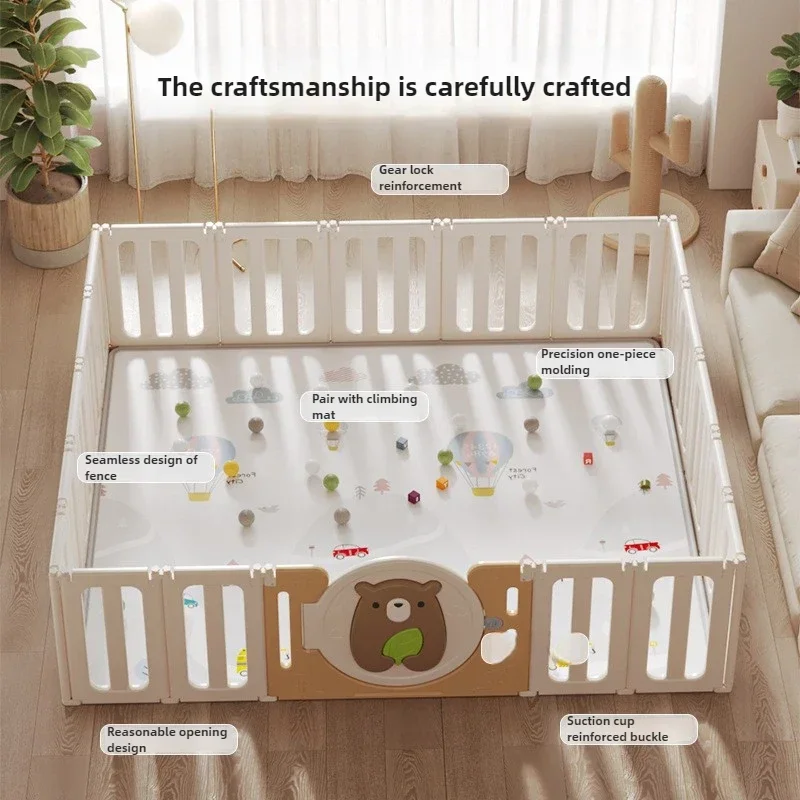 Baby Crawling Fence Baby's Home Ground Anti-fall Children's Indoor Folding Play Fence Playpen