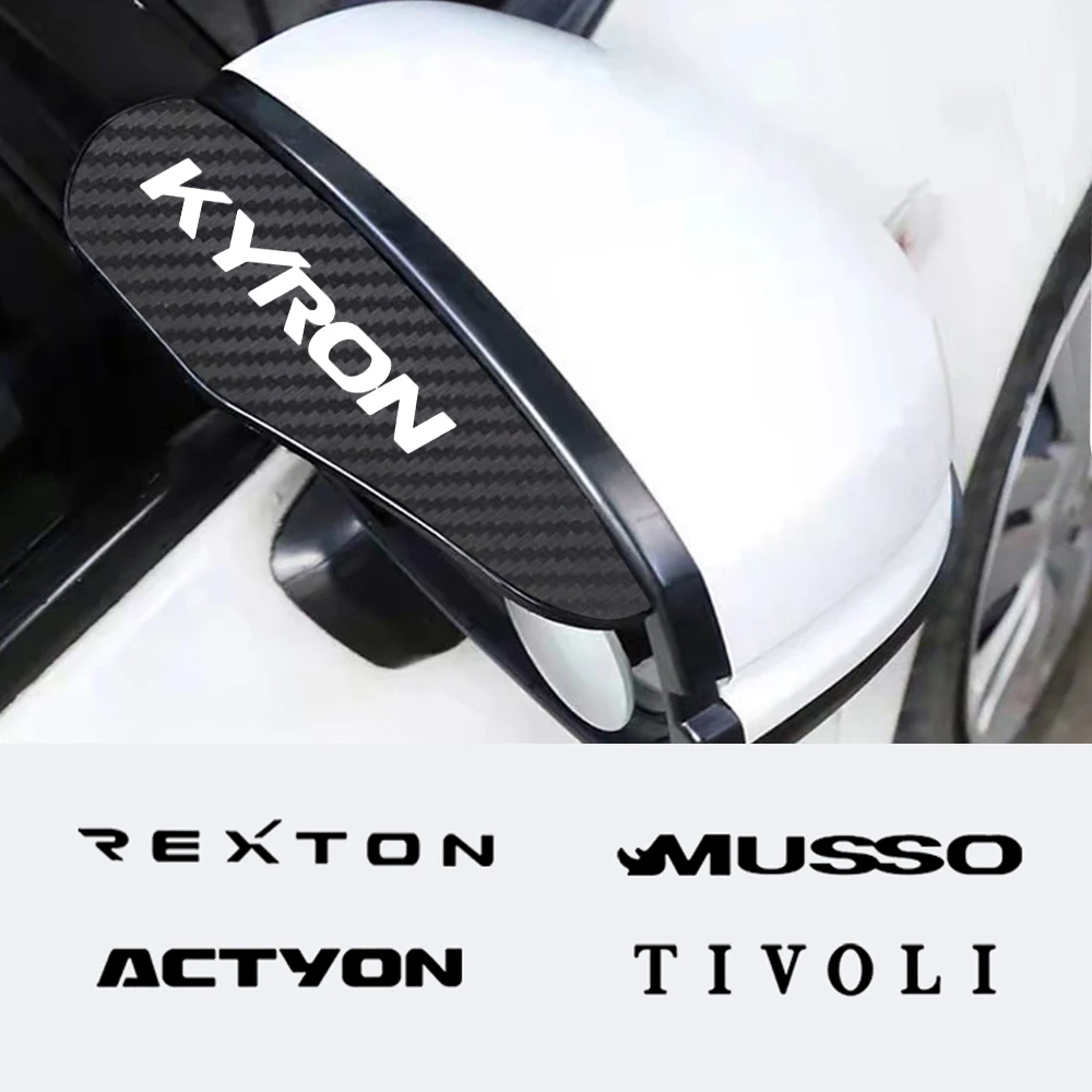 2X Car Rearview Mirror Eyebrower Sticker Car Rain Eyebrow Cover for SsangYong KORANDO ACTYON Rexton Musso KYRON ACTYON