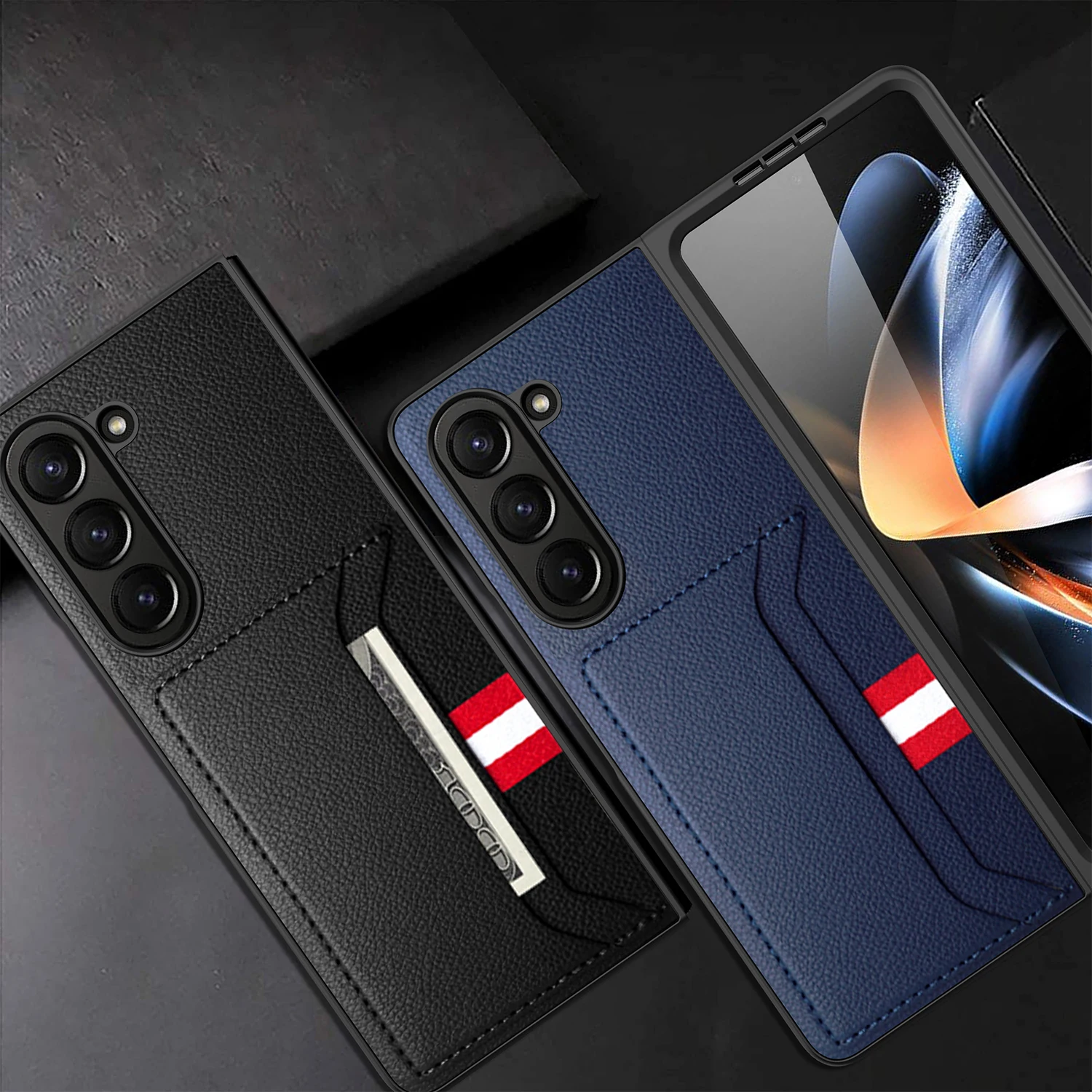 Per Samsung Z Fold 5 Zfold5 Custodia In Pelle Porta Carte Antigraffio Per Samsung Galaxy Z Fold5 Fold 5 Business Phone Bag Funda