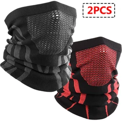 Thermal Winter Neck Gaiter and Face Cover - Versatile Breathable Scarf (2PCS (Black - red))