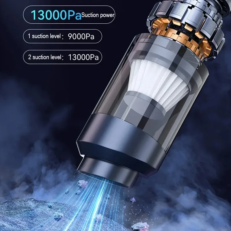 Car Vacuum Cleaner 13000PA Wireless Portable Cordless USB Charging Powerful Handheld Strong Suction Cleaner For Xiaomi Baseus