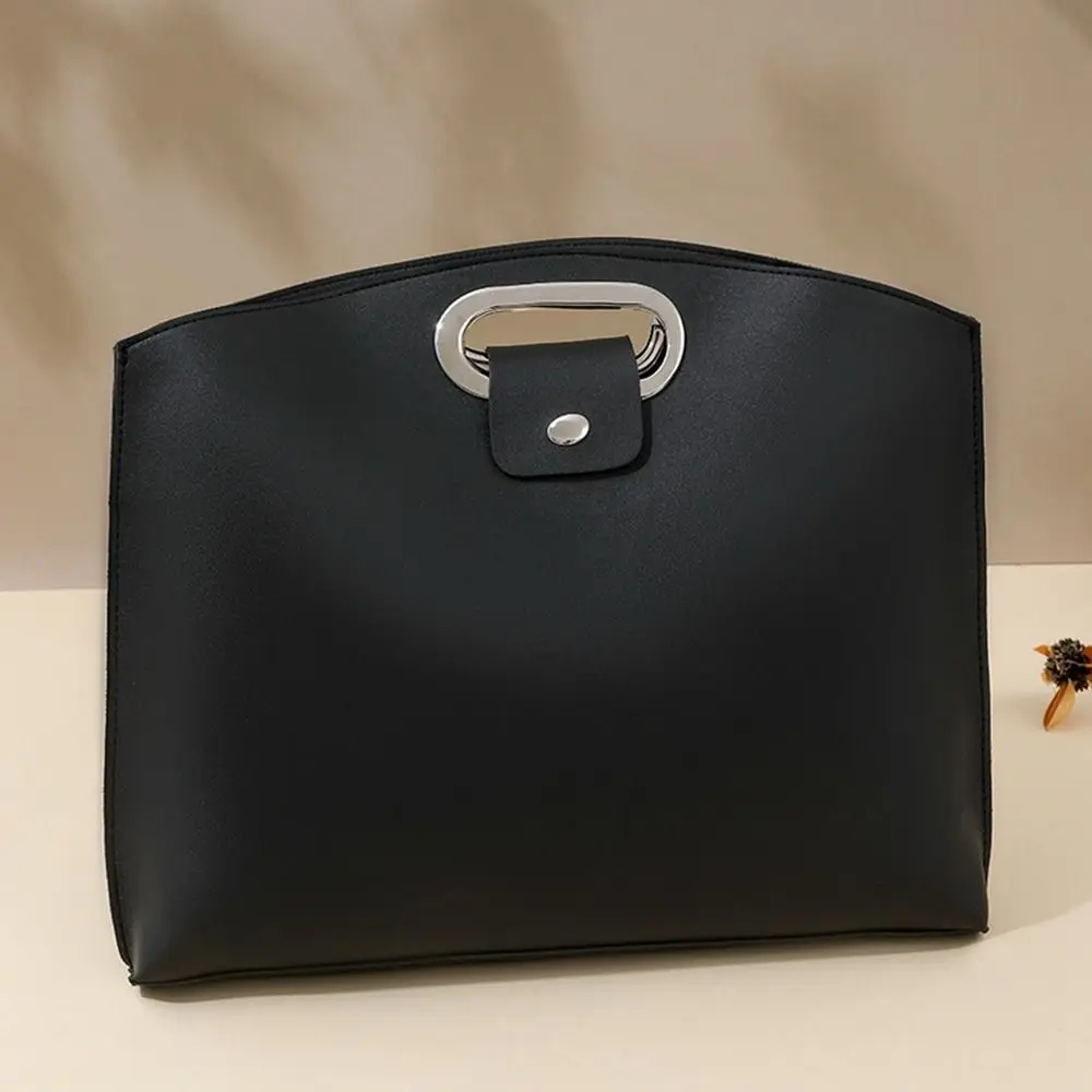 Borsa Casual in PU per Documenti da Ufficio, Grande Capacità, Tinta Unita, Borsa per Computer, Borsa a Mano, Borsa per Laptop, Borsa Portadocumenti da Viaggio - immagine 2