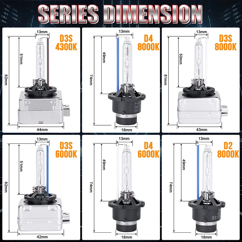 2X D2S D4S D3S HID Bulb Xenon Headlight Mini 1:1 Size 4300K 6000K 8000K Canbus D4R D2R Car Lamp Super Bright 12V Plug&Play 6