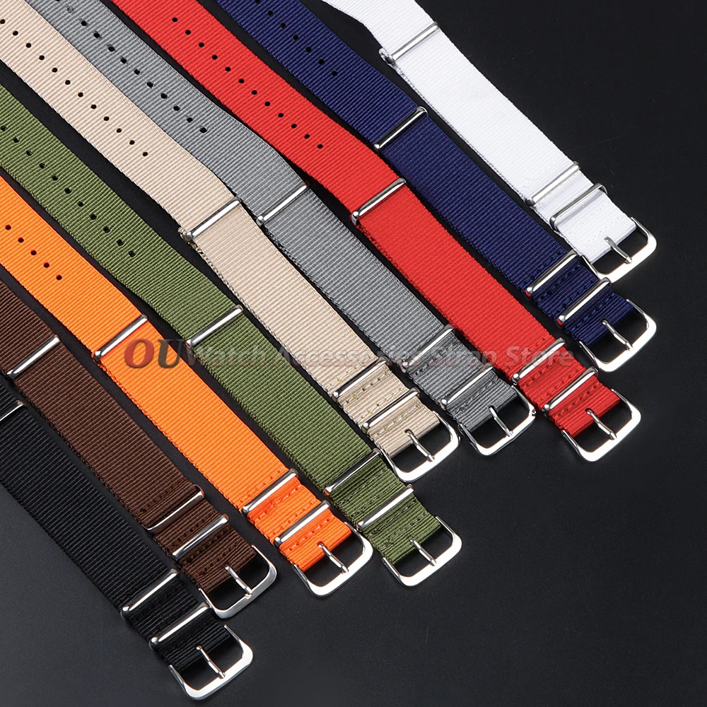 Versatile Canvas Nylon Watch Strap – Universal One-Piece Loop Bracelet