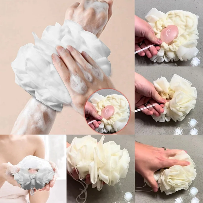 2-In-1 Bath Loofah Sponge,Exfoliating & Gentle Cleansing Bath Loofah,Shower Loofah Sponge, Dual Function Loofah 2