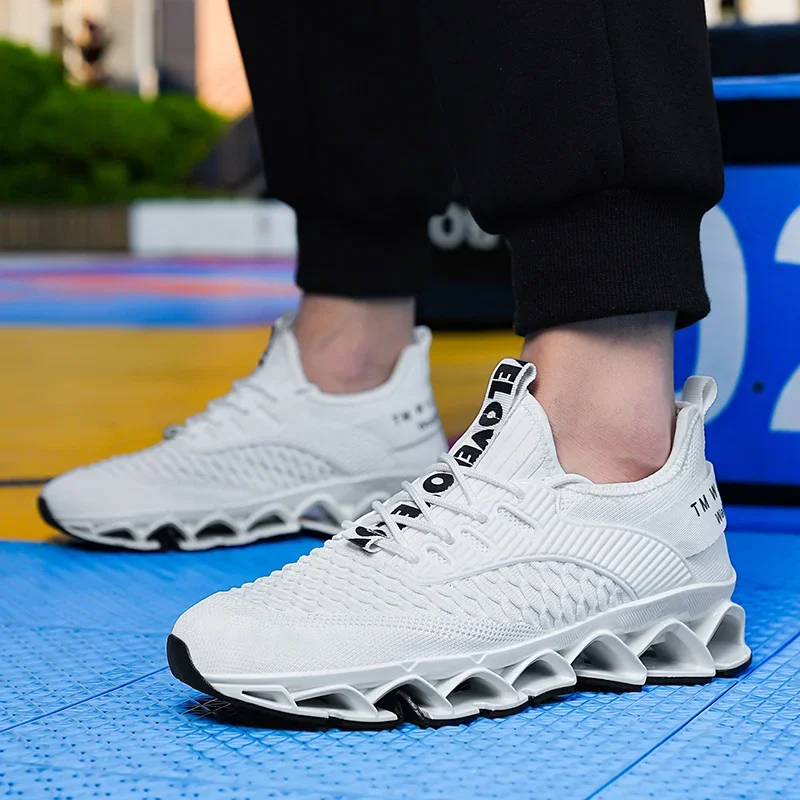 Men's Shoes Autumn Season New Soft Soled Simple Casual Sneakers Shoes Platform Mesh Breathable Lace Up Casual Running Shoes 5