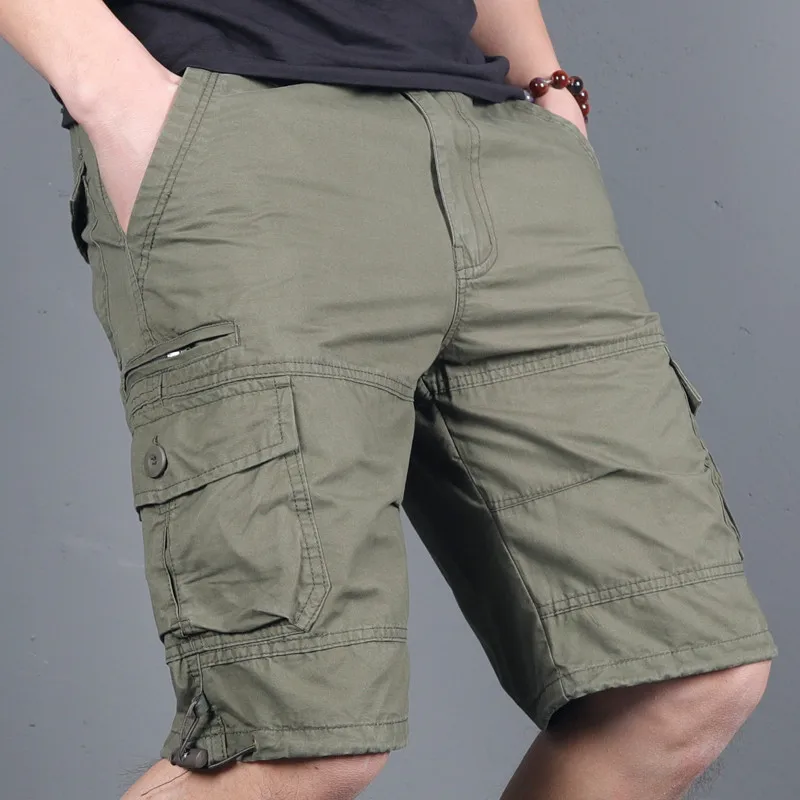 

MRMT 2023 Brand New Mens Shorts Cotton Leisure Men Knee Length Shorts Cargo Pants for Male Loose Multi-pocket Tooling Man Shorts