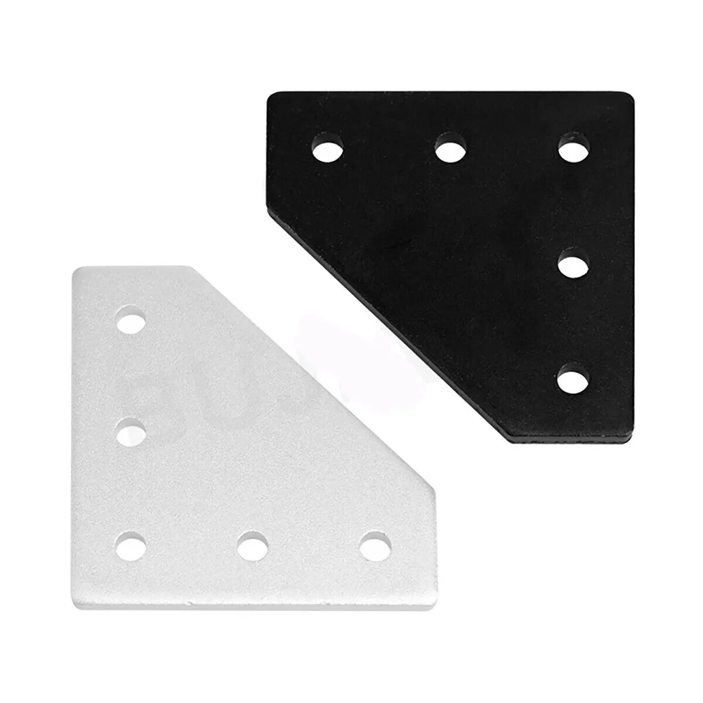 

1pc Joining Plate Angle Bracket 2020 Series Silver Without Screw 5 Hole 90 Degree Black Fasteners Joint Board Furniture Hardware