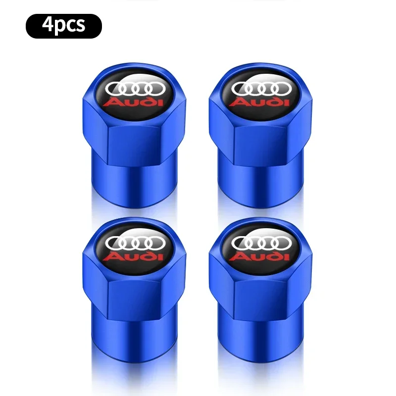 Premium Car Valve Stem Caps with Emblem - Set of 4