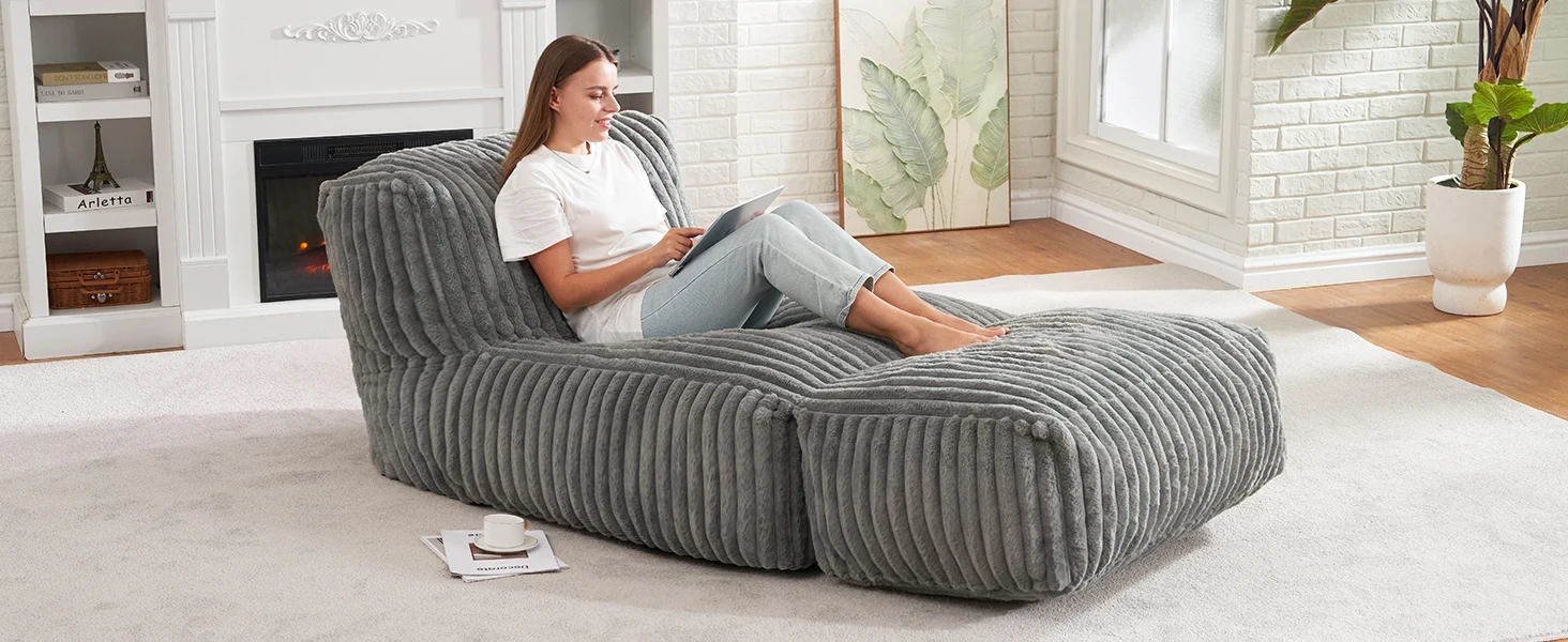 So comfy to read books on this bean bag sofa