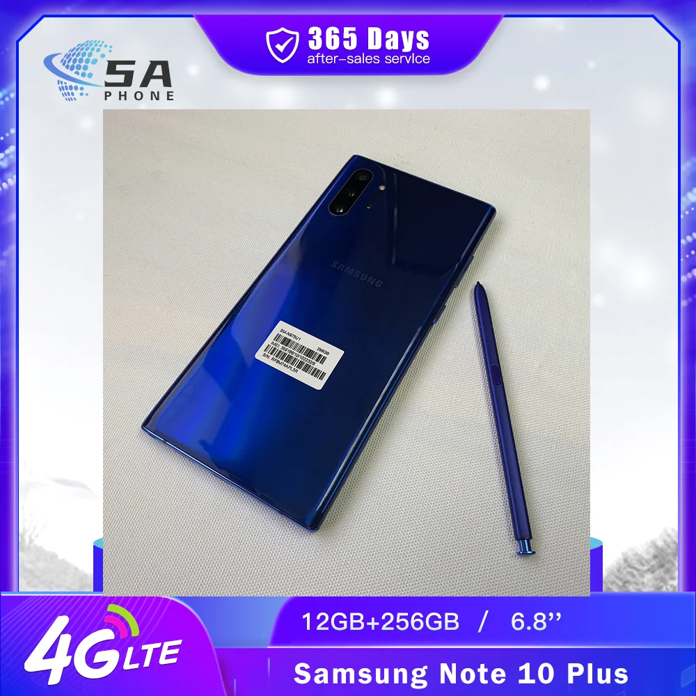 Samsung Galaxy Note 10 Plus N975U1 Note10+ N975U 256 Go ROM 12 Go RAM Octa Core 6,8 pouces Snapdragon 855 LTE téléphone Note 10 Plus 1