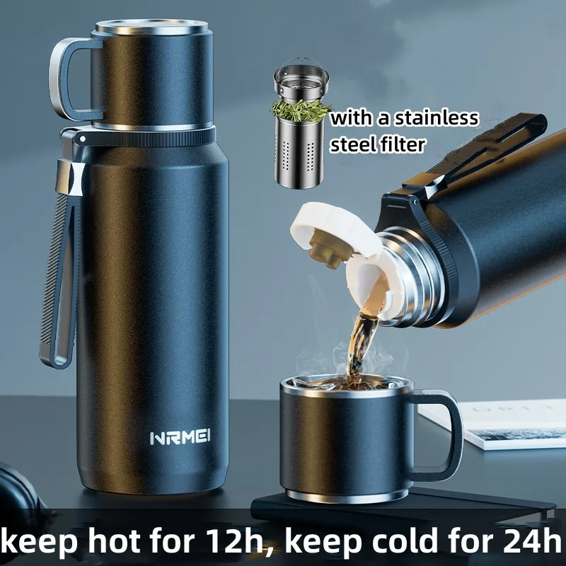 

Double Wall Stainles Steel Water Bottle Thermos Bottle Keep Hot and Cold Insulated Vacuum Flask Large Cup Mugs for Coffee