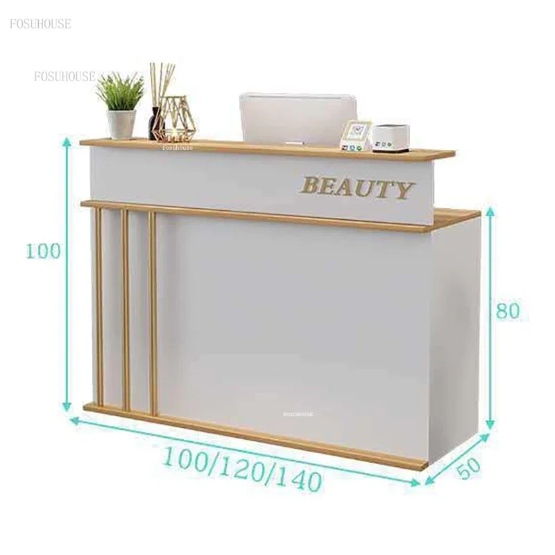 Reception Desks Office Furniture Simple Cashier Counter Office Desks Barber Shop Beauty Salon Bar Table Reception Desk N