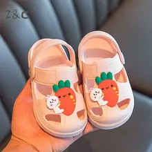 

Children's Slippers Summer Cute Girl Children's Home Indoor Antiskid Soft Bottom Cartoon Kid's Baby Hole Shoes Boys Sandals 2022