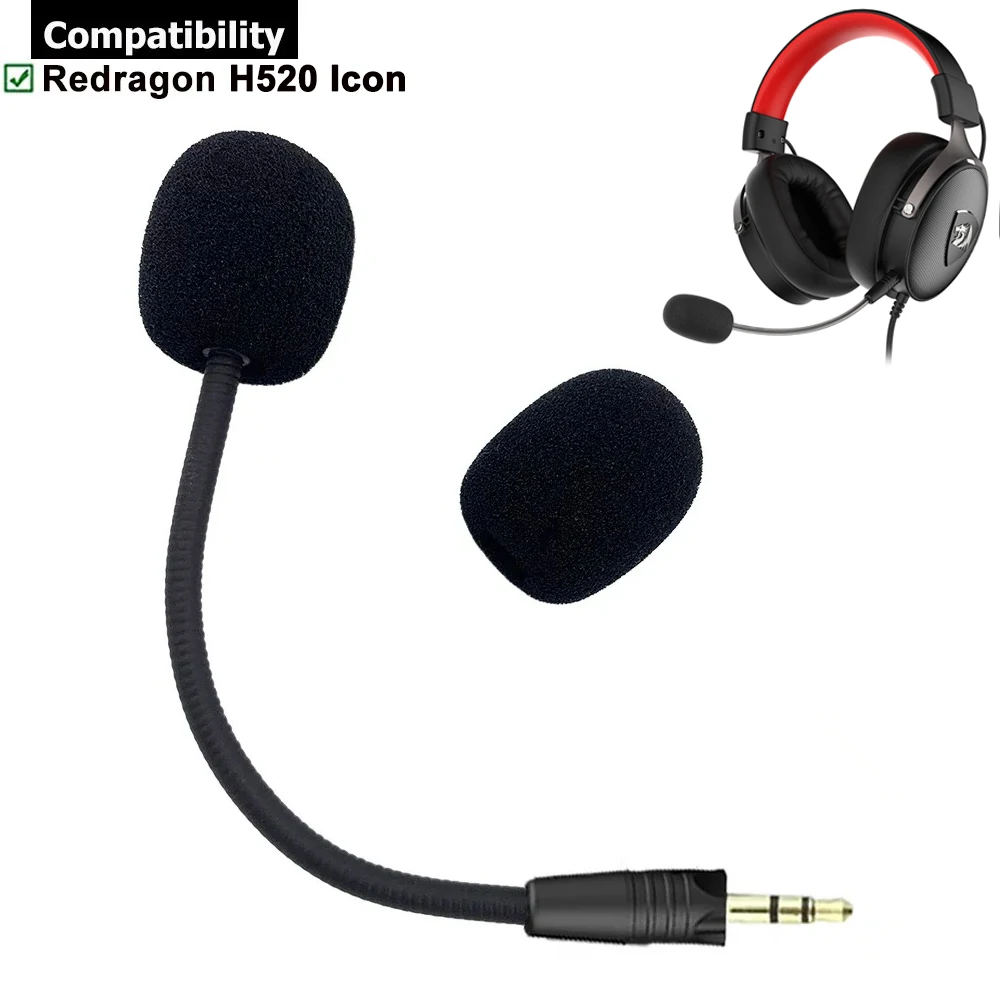 

Detachable Replacement Aux 3.5mm Microphone Mic Noise Cancelling For Redragon H520 Icon Wired Gaming Headsets Game Headphones