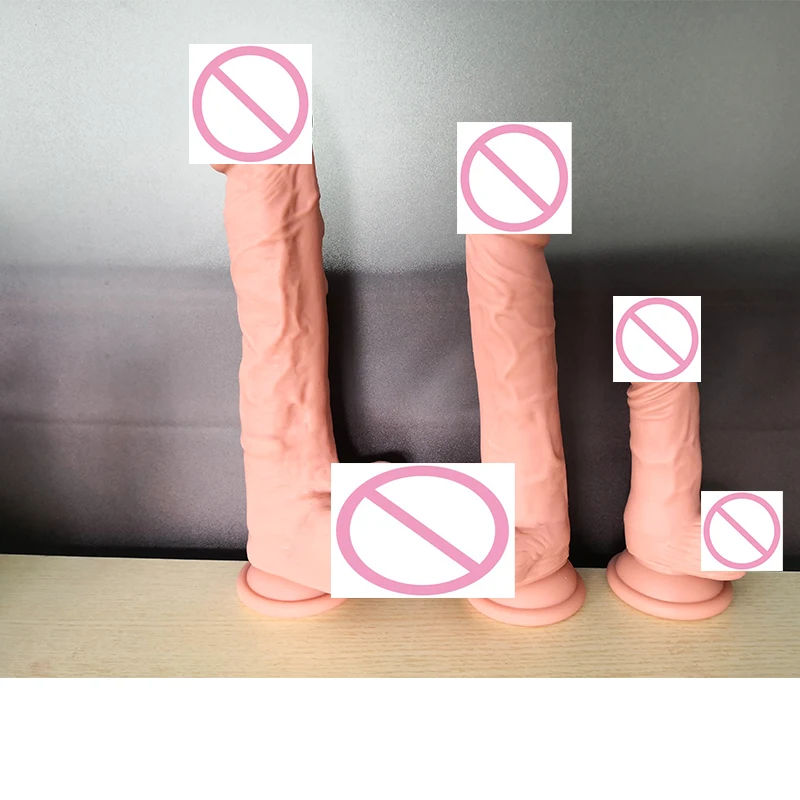 S/M/L Realistic soft Silicone Dildo Large Dildo Sex Toy for Women with Thick Glans Real Dong with Powerful Suction Cup Stiff Coc