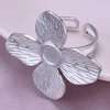 6pcs/Lot Silver Color Circular Butterfly Ring High-Quality Classic Flower Ring Stainless Steel Adjustable Opening Jewelry Gift 6